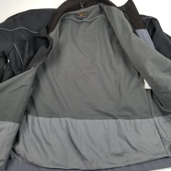 Woolrich Black Gray Zip Up Coat Jacket Lined Pockets Excellent Size M - Picture 5 of 8